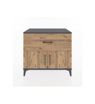 Hyperion Şifonyer Tek Raflı Tek Çekmeceli 2 Kapaklı 88x44x80 Antrasit-Çam