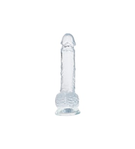 Realistik Şeffaf Dildo Yapay Penis (Uzunluk : 24cm Kalınlık : 3.8cm 245Gr) - Kayganlaştırıcı Hediye