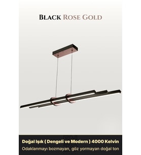 Cosmo Rose Gold LED Tavan Avize – Kumandalı Dim Edilebilir – Aşağı Işık