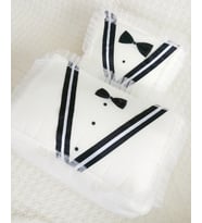 DİLEX Beyaz Damat Figürlü 2 Parça  Damat Bohçası  Çeyizlik Damat Hurcu Set Beyaz
