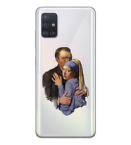 Samsung Galaxy A51 Uyumlu Van Gogh & İnci Küpeli Kız Tasarımlı Şeffaf Telefon Kılıfı