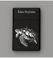 Kaplumbağa Caretta Desenli Metal Tabaka – Kişiye Özel İsimli Hediyelik