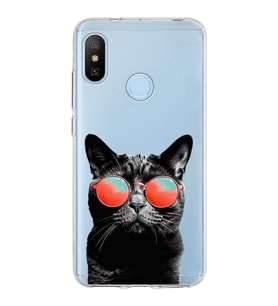PrintiFy Xiaomi Mi A2 Lite ile Uyumlu Kedi 3 Kamera Korumalı Şeffaf Kılıf