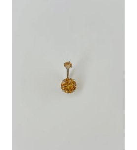 Turuncu Taşlı Göbek Piercing - Pg0016