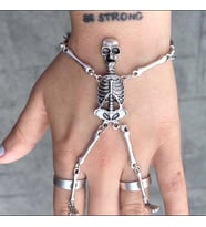 Skeleton Bileklikli Yüzük  (Gümüş)