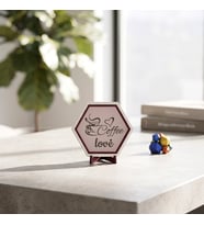 Minimalist Coffee Love Temalı Masaüstü Objesi Modern Çizgileriyle Yaşam Alanlarınıza Şıklık Katan Dekoratif Süs 10x10 cm, Yavru Ağzı