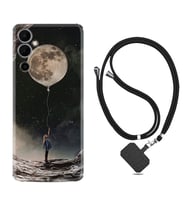 Tecno Pova Neo 2 Kılıf Resimli Boyun Askılı İpli Desenli Silikon Moon Baloon 1368