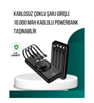 Mey İthalat® Kompakt Tasarım, Güçlü Performans – 10000mAh Kablosuz Powerbank