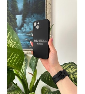 Kabartmalı Parlak Tarihli Çift İsimli Iphone Telefon Kılıfı