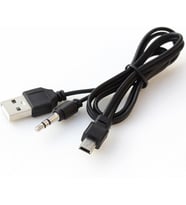 Lexroo 2751 Mini USB Şarj ve 3.5mm Aux Ses Birleştirici Kablo Mp3 Mp4 Radyo Hoparlör 45cm