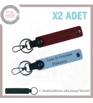 Hız Severlere İsim Ve Plaka ve Yazılı Özel Üretim x2 Anahtarlık, Sürpriz Hediye, Mavi-Bordo-Laci