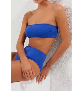 Moda Leopar Atma Kap Straplez Yüksek Bel Hipster Yeşil Straplez Yüksek Bel Hipster Bikini Takımı