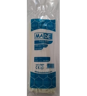 MADE KABLO BAĞI 3,6X250 mm BEYAZ 100 LÜ