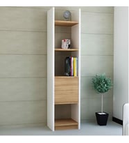Kitaplık Elips 103 Tekli Beyaz Teak