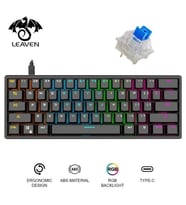 Valkyrie Leaven K620 Blue Switch Mekanik Gaming Oyun Klavyesi RGB 61 Key Mavi Tuş Type-C Klavye Siyah