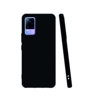 Vivo V21e Kılıf Kamera Korumalı Silikon Rubber Arka Kapak (Siyah)