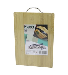 24X34 X 1.7CM LUX AHŞAP BAMBU KESİM PANOSU - KESME TAHTASI METAL KULPLU (5680)