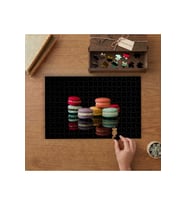 Renkli Makaronlar- Macaron Dizilimi Tasarımı 240 parça Ahşap Puzzle Ahşap Kutuda MP00090