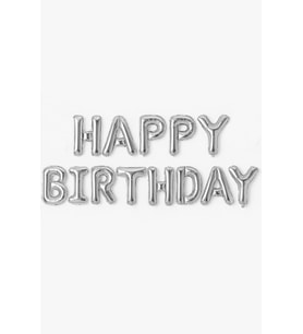 Beysüs Happy Birthday Folyo Balon Gümüş