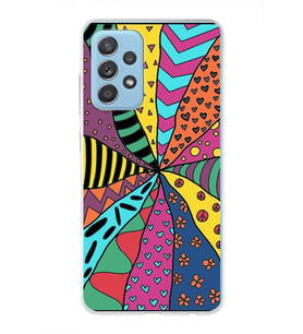 PrintiFy Samsung Galaxy A52s ile Uyumlu 1mm Slim Fit Retro Renkler 4 Baskılı Şeffaf  Kılıf