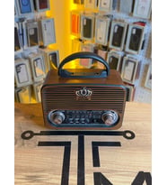 Nostaljik Radyo Bluetooth USB SD Kart FM AM Şarjlı Taşınabilir Retro Radyo (Kahverengi)