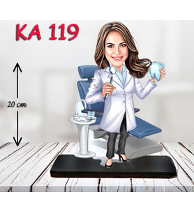 Kişiye Özel Ahşap Biblo - Sağlıkçı Kadın Karikatür Biblo - Doktor Biblo 11