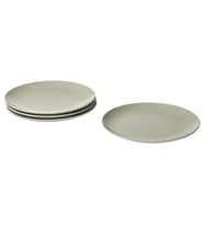 4 Adet Tabak Seti Mat Açık Yeşil Renk 26 cm, 4 Adet, Stoneware Yuvarlak Tabak Seti