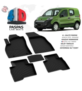 Fiat Fiorino 4D Araca Özel Havuzlu Kauçuk Paspas Siyah 2008-2017