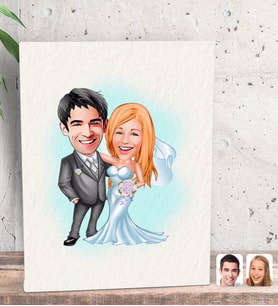 BK Gift Kişiye Özel Evleniyoruz Karikatürlü Dekoratif Mini Kanvas Tablo 15x20cm-5