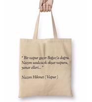 Nazım Hikmet Vapur Şiiri Bez Çanta Uzun Saplı