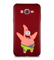 Samsung Galaxy J7 Soft Premier Kapak Patrick Yıldız Tasarımlı Silikon Kılıf - Mürdüm (Şeffaf)