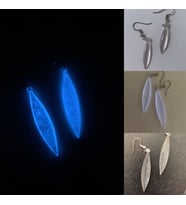 Şeffaf Renk Gece Mavi Neon Olan Gümüş Aksesuar Büyük Simetrik Şekil Sallantılı Epoksi Küpe Hediyelik