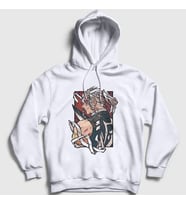 Presmono Unisex Beyaz Tengen Uzui Anime Demon Slayer Kimetsu No Yaiba Kapüşonlu Sweatshirt 309441tt