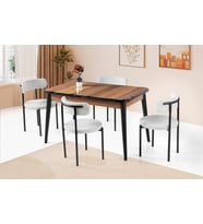 Yakamoz Alfa MDF Mutfak Masa Sandalye Takımı 80x130 (Ceviz)