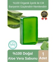 Organik Ferah Koku Cilt Bariyerini Güçlendirir Nemlendirir %100 Doğal Aloe Vera Sabunu 1 Adet