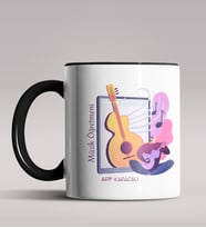 Kişiye Özel Müzik Öğretmeni Tasarımlı Siyah Renk Kupa Bardak  (Siyah)