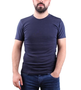 4604 LACİVERT BİSİKLET YAKA  ERKEK TSHIRT