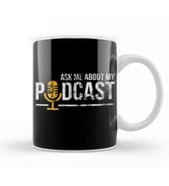 Vintage Ask Me About My Podcast Distressed Kupa Bardak Porselen