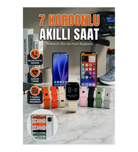 7 Kordonlu Bluetooth Aramalı Akıllı Saat Spor ve Günlük Kullanım İçin Dokunmatik Ekranlı
