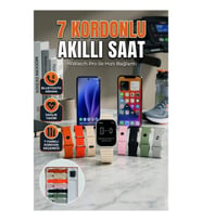 7 Kordonlu Bluetooth Aramalı Akıllı Saat Spor ve Günlük Kullanım İçin Dokunmatik Ekranlı