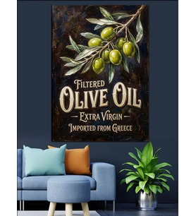 Geleneksel Olive Oil Zeytinyağı Tabelası Dekoratif Kanvas - Mdf Ahşap Tablo