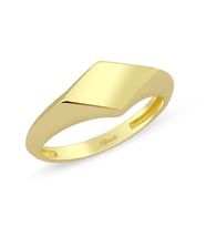 Asimetrik Taşsız Altın Yüzük (Gold)
