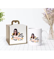 BK Gift Kişiye Özel Ahşap Kutuda Fotoğraflı Doğum Günü Tasarımlı Beyaz Kupa Bardak-9