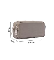 Nemo Bags Su Geçirmez Kalemlik Krinkıl Kumaş Çift Bölmeli Kalem Kutusu (Vizon)