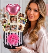 8 Fotoğraflı Kişiye Özel Anı Buketi  LED Işıklı Balonlu Arkadaşa Sevgiliye Hediye Özel Gün Hediyesi