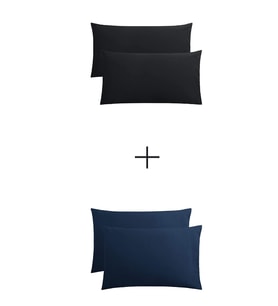 Stella Flavo 4'lü Yastık Kılıfı 50x70+20cm Kapaklı Siyah-lacivert