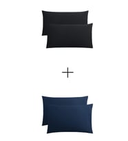 Stella Flavo 4'lü Yastık Kılıfı 50x70+20cm Kapaklı Siyah-lacivert