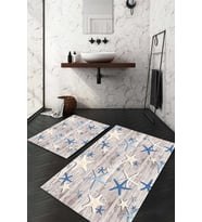Dijital Baskılı Kaymaz Taban Yıkanabilir 2'li Klozet Takımı Banyo Paspası NDKZ-HT-148 (Gri)