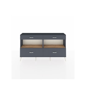 Arges Konsol 2 Raflı 4 Çekmeceli  176x30x99 Antrasit-Çam/Antrasit