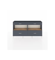Arges Konsol 2 Raflı 4 Çekmeceli  176x30x99 Antrasit-Çam/Antrasit